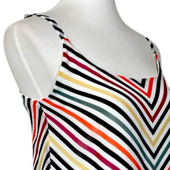 Cabi Tank Top #5043 Black White Pink Chevron Stripe Linea Tank Women’s Size XS - Picture 10 of 13